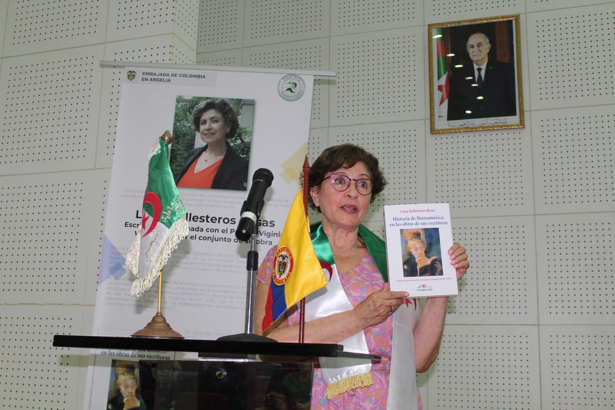 Conferencia con Luisa Rosas Ballesteros. Créditos: Embajada de Colombia en Argelia