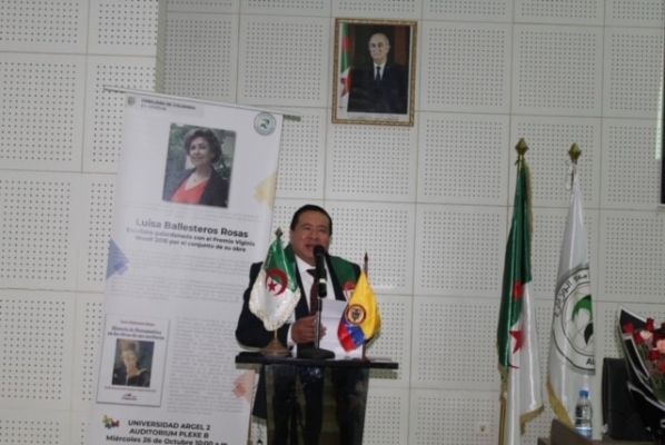 Discurso del Embajador de Colombia, José Antonio Solarte Gómez. Créditos: Universidad de Argel 2